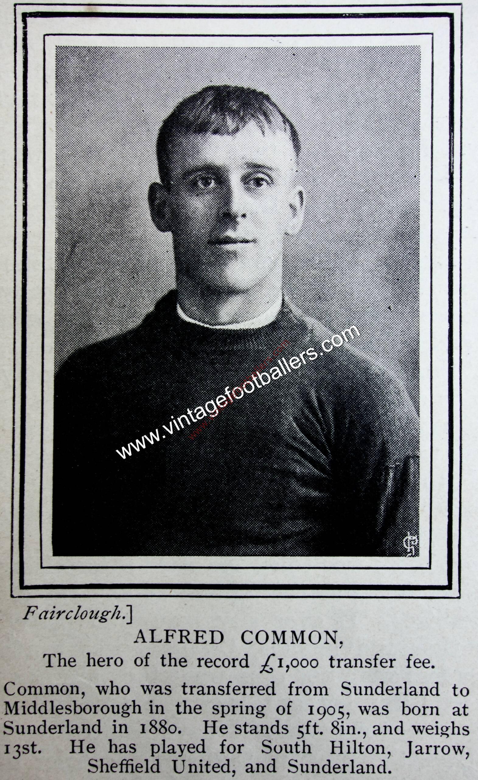Common Alf Image Middlesbrough 1907, Middlesbrough Transfer News